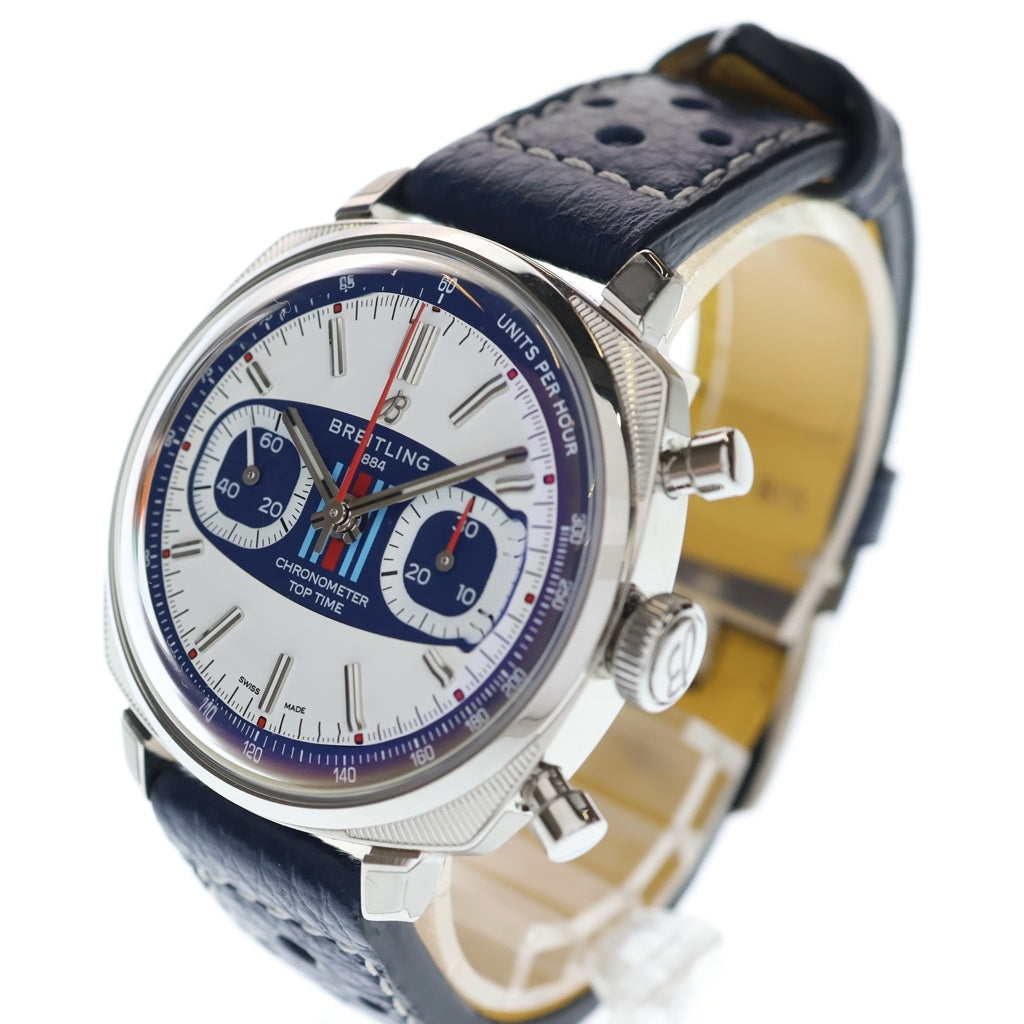 BREITLING(ブライトリング) トップタイム B01 レーシング マルティーニレーシング SS×革/AT ステンレス オートマ 自動巻き 腕時計 AB01772A1G1X1 AB0177 白/青文字盤 レディース