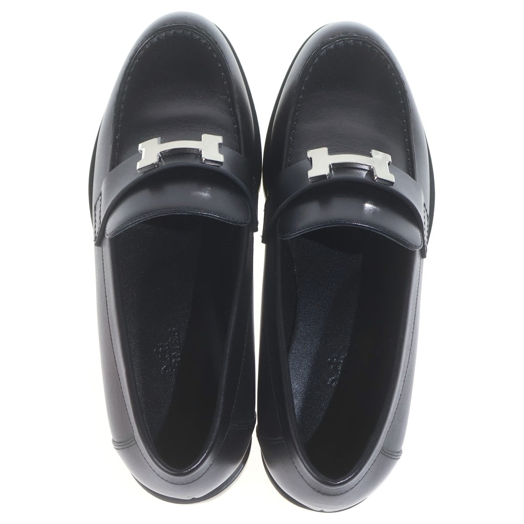 HERMES(エルメス) フォーブル モカシン レザー ローファー シューズ ブラック #37 レディース