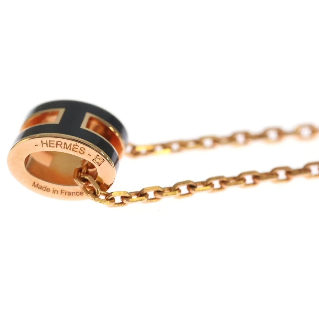 HERMES(エルメス) ポップアッシュH ミニ Hモチーフ GP ネックレス ブラック/ゴールド