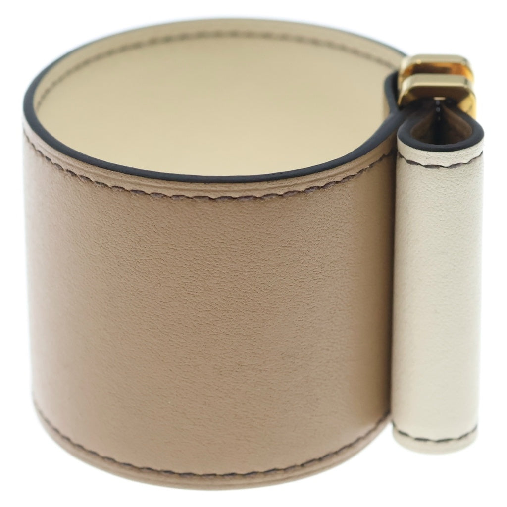 HERMES(エルメス) エラン ヴォースイフト ゴールド金具 ブレスレット バングル U刻印 ブラウン/ホワイト
