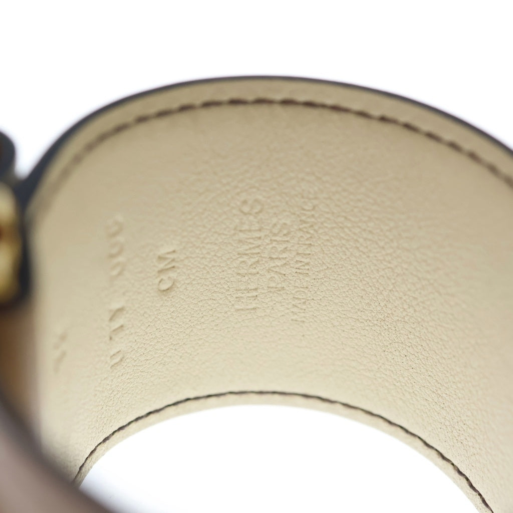 HERMES(エルメス) エラン ヴォースイフト ゴールド金具 ブレスレット バングル U刻印 ブラウン/ホワイト