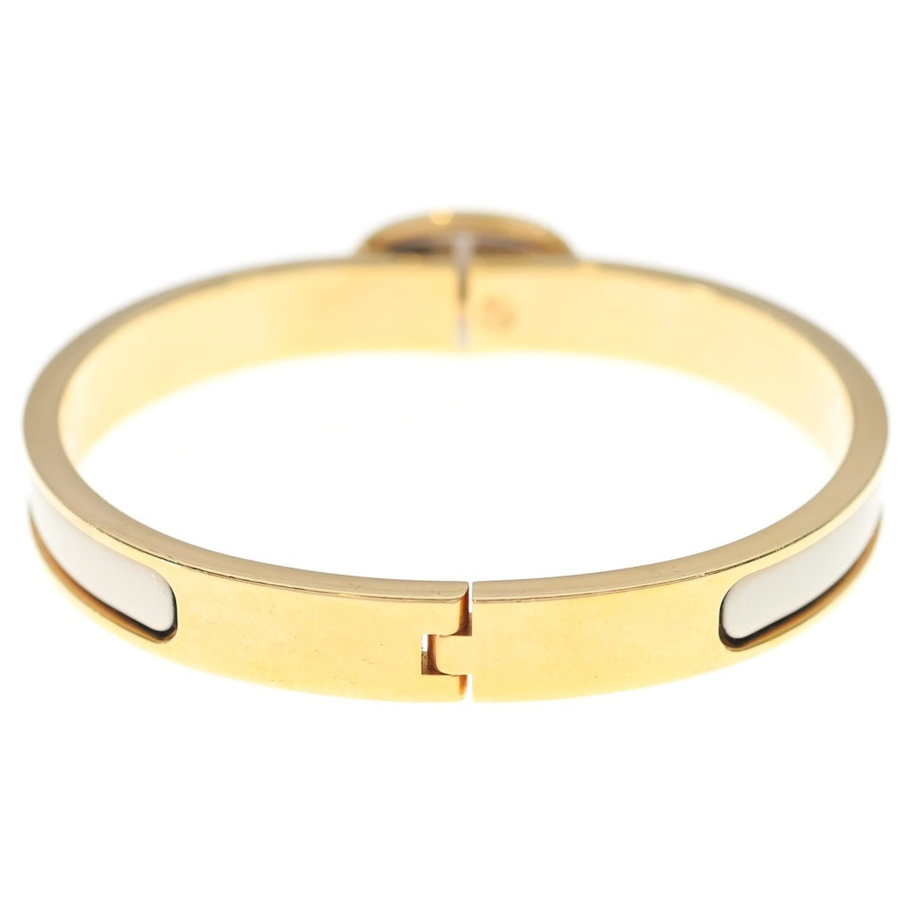HERMES(エルメス) シェーヌダンクル ミニ クリック ゴールド金具 バングル ブレスレット ホワイト/ゴールド レディース