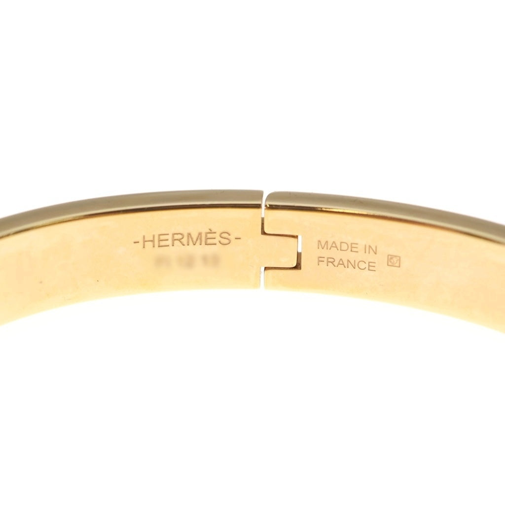 HERMES(エルメス) シェーヌダンクル ミニ クリック ゴールド金具 バングル ブレスレット ホワイト/ゴールド レディース