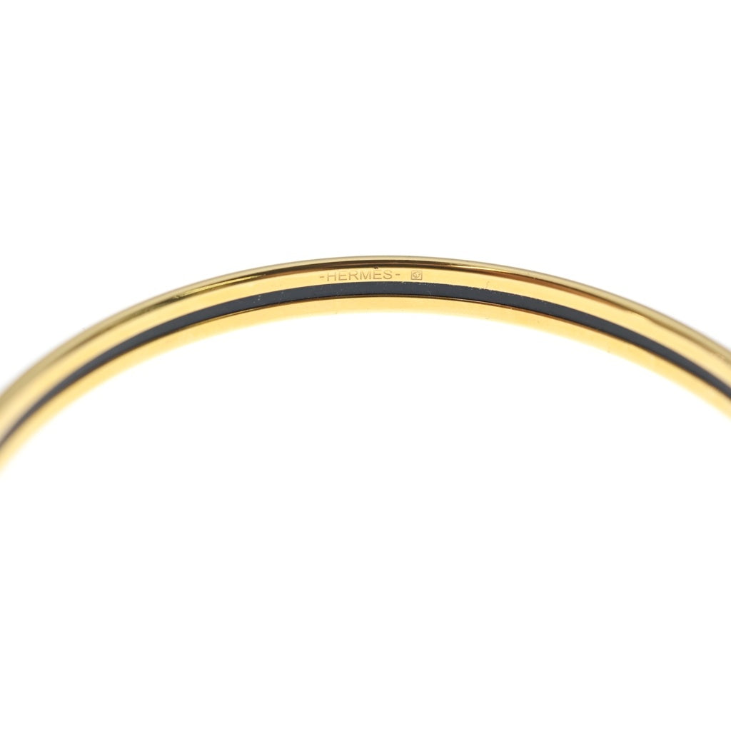 HERMES(エルメス) エクストラファン エナメル ゴールド金具 ブレスレット バングル ホワイト/ゴールド レディース