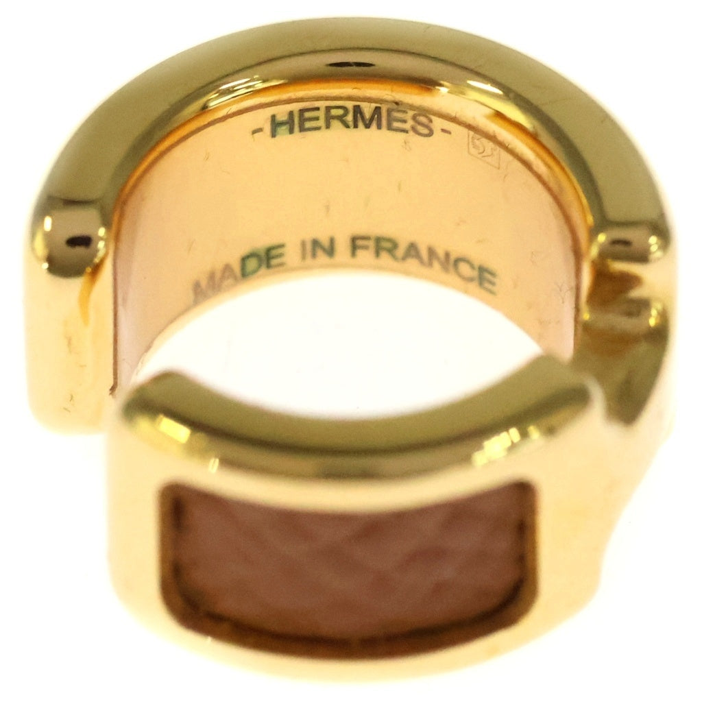 HERMES(エルメス) オランプ エプソン ゴールド金具 イヤーカフ ゴールド/ブラウン レディース