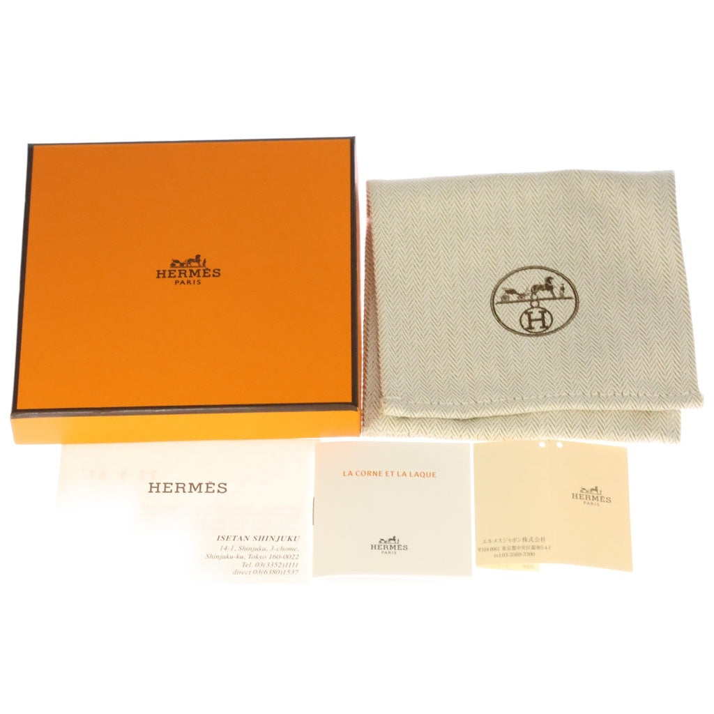 HERMES(エルメス) Hエキップ バッファローホーン ネックレス ペンダント ホワイト/ブラウン/ベージュ