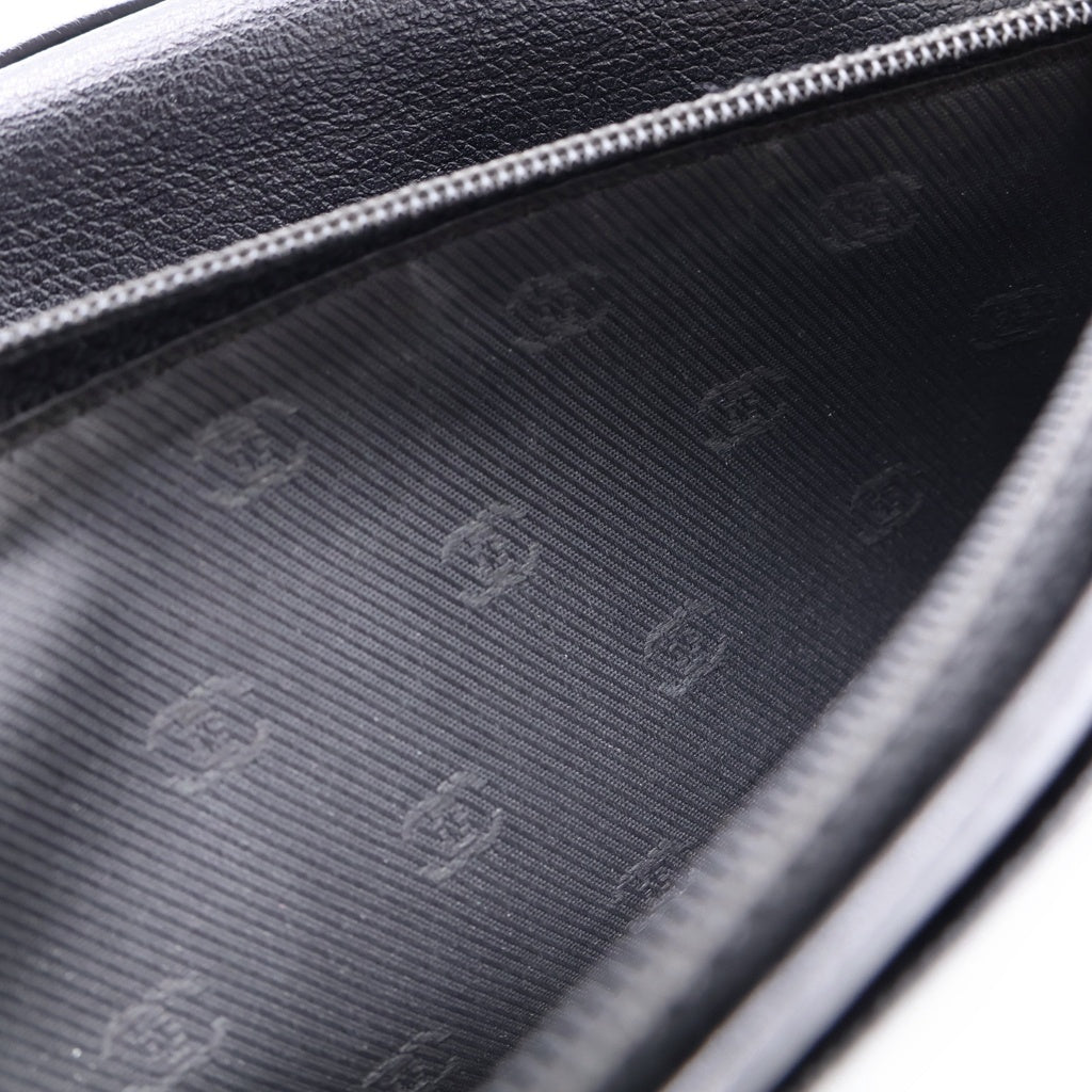 CHANEL(シャネル) ココマーク ココボタン レザー 二つ折り長財布 ブラック
