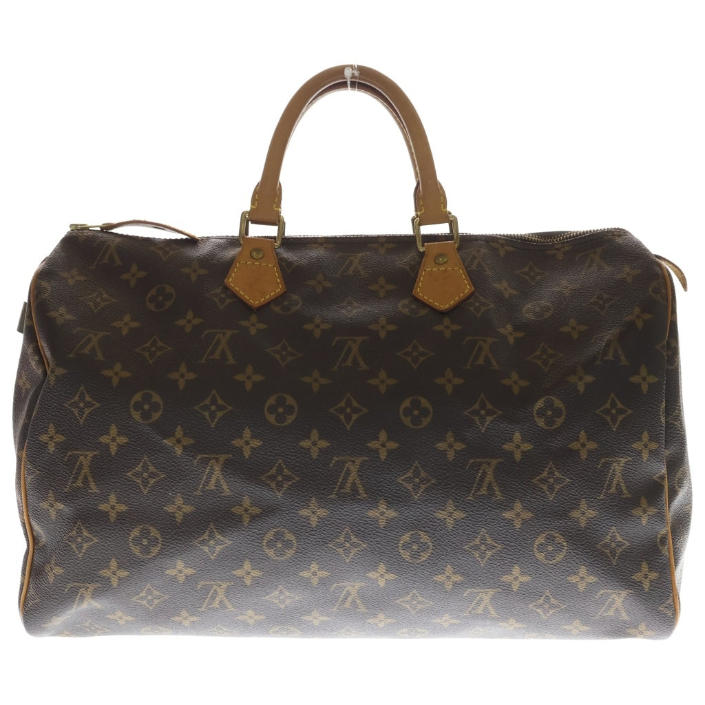 LOUIS VUITTON(ルイヴィトン) モノグラム スピーディ40 ハンドバッグ ボストンバッグ ブラウン レザー×PVC M41522 ゴールド金具 レディース