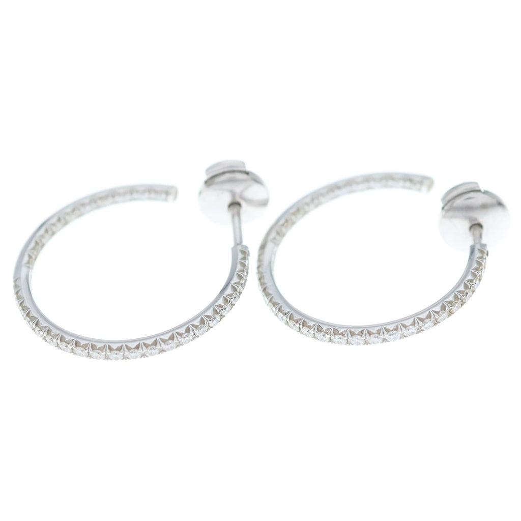 TIFFANY & Co.(ティファニー) メトロフープ ダイヤピアス ミディアム シルバー Au750WG レディース