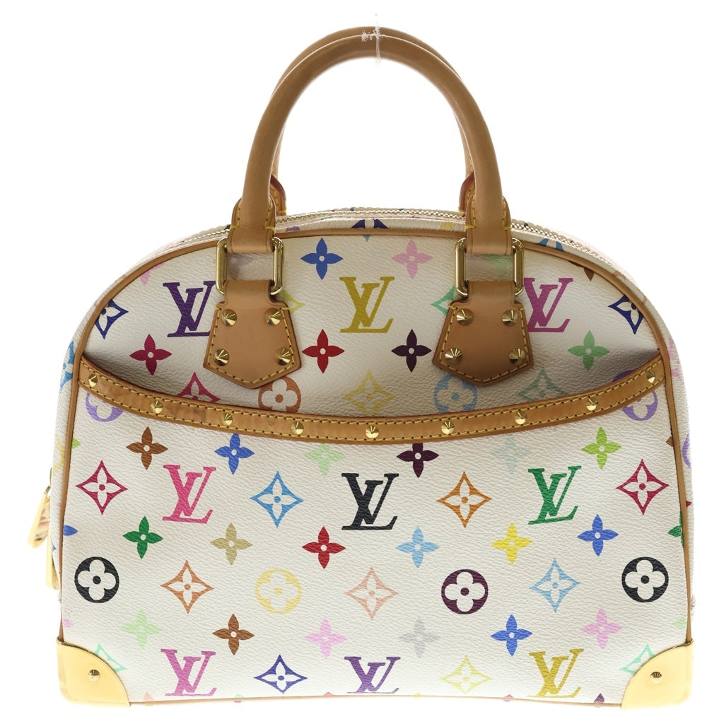 LOUIS VUITTON(ルイヴィトン) モノグラムマルチカラー トゥルーヴィル ブロン ハンドバッグ ホワイト×ブラウン レザー×PVC M92663 ゴールド金具 レディース