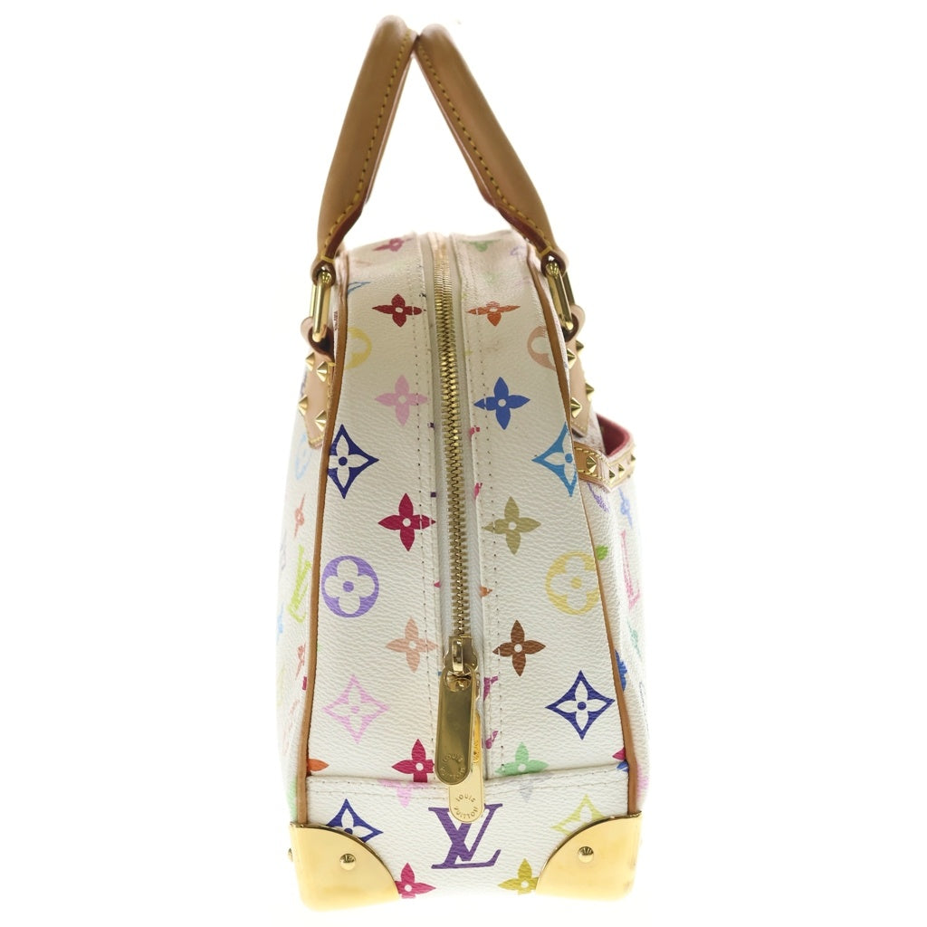 LOUIS VUITTON(ルイヴィトン) モノグラムマルチカラー トゥルーヴィル ブロン ハンドバッグ ホワイト×ブラウン レザー×PVC M92663 ゴールド金具 レディース