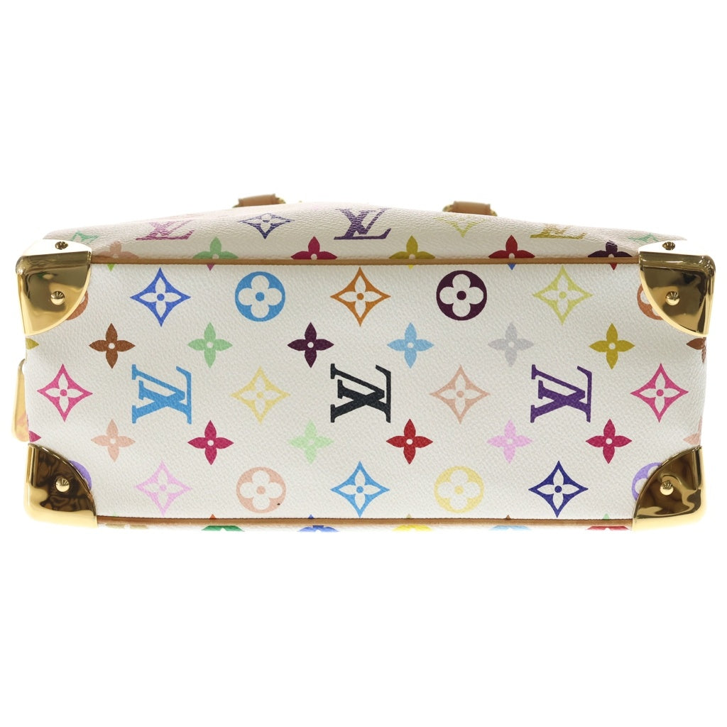 LOUIS VUITTON(ルイヴィトン) モノグラムマルチカラー トゥルーヴィル ブロン ハンドバッグ ホワイト×ブラウン レザー×PVC M92663 ゴールド金具 レディース