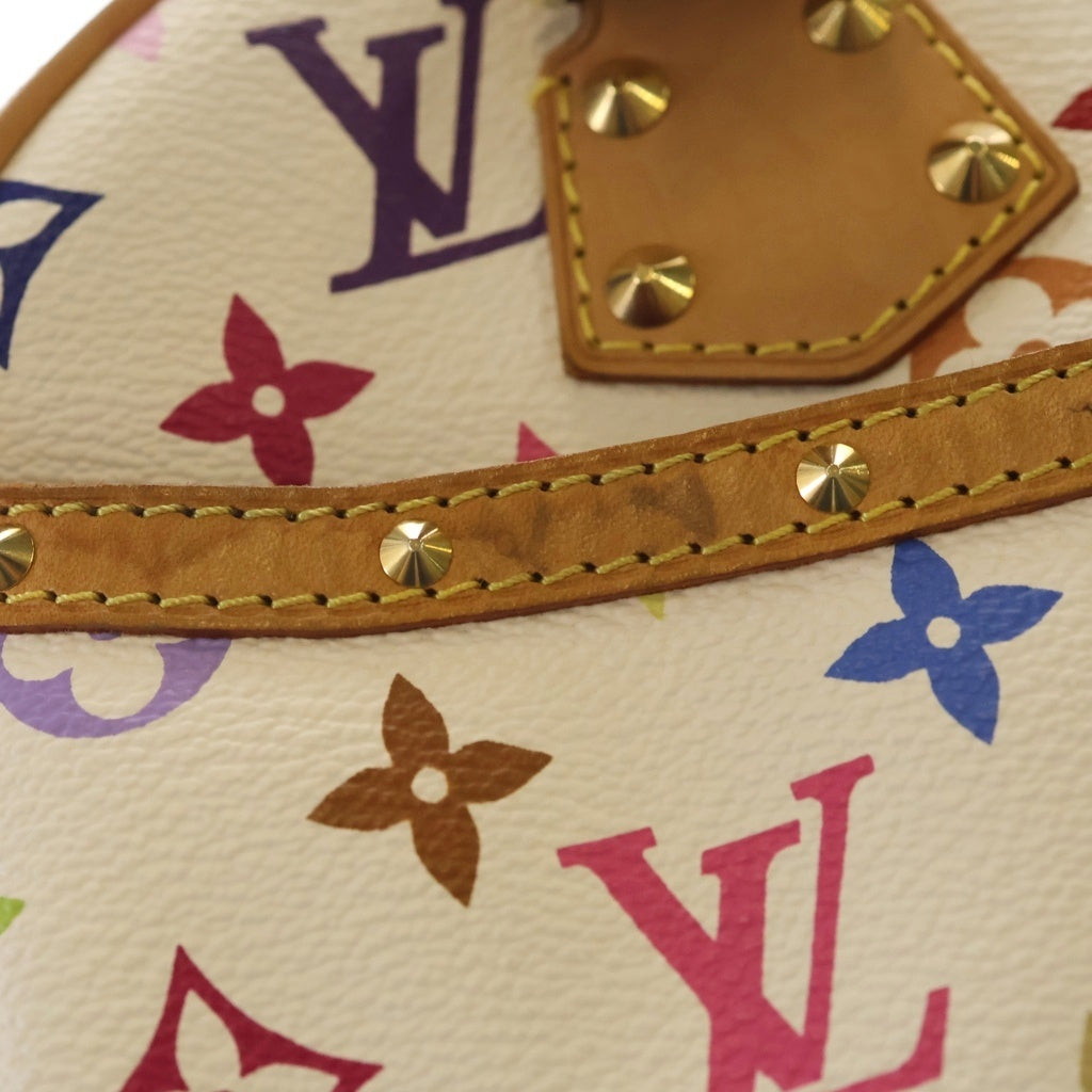 LOUIS VUITTON(ルイヴィトン) モノグラムマルチカラー トゥルーヴィル ブロン ハンドバッグ ホワイト×ブラウン レザー×PVC M92663 ゴールド金具 レディース