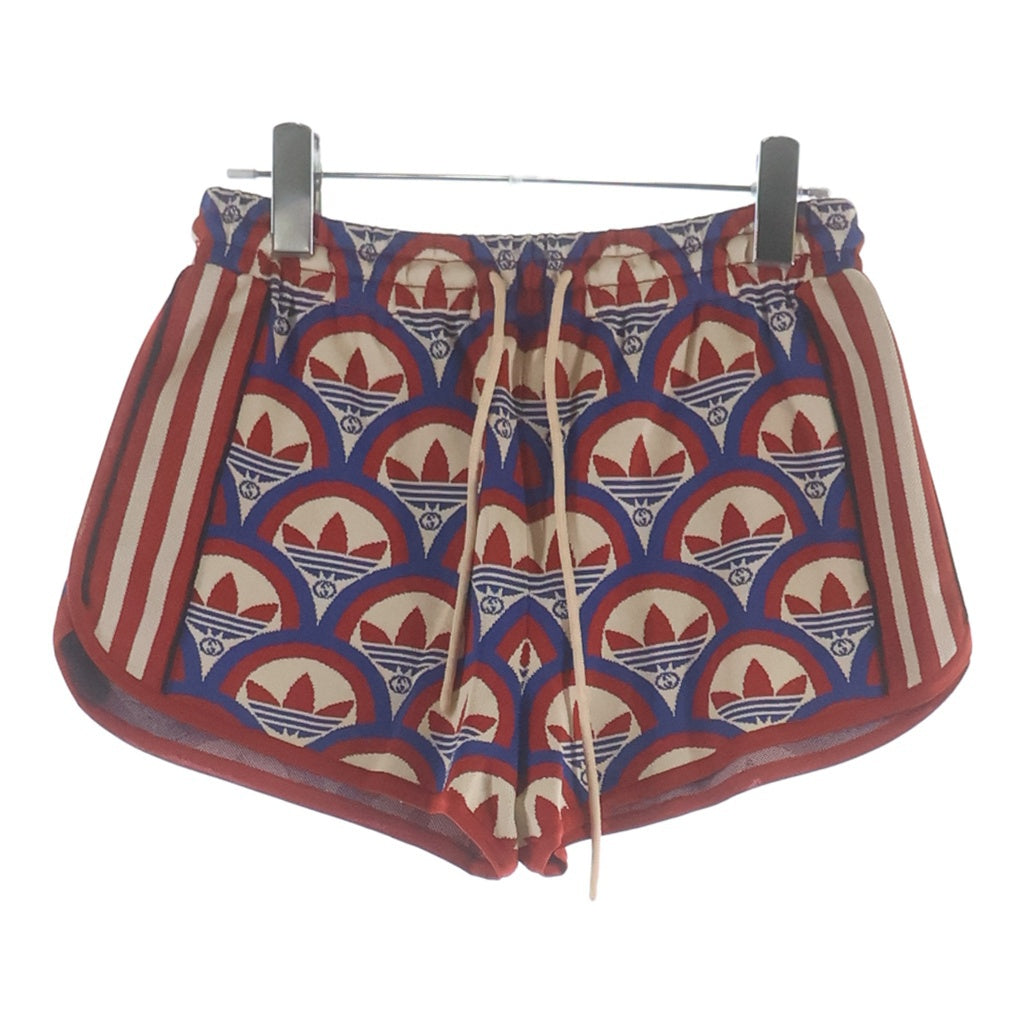 GUCCI(グッチ) ×アディダス 総柄ショートパンツ レッド×ブルー レーヨン #XS 702873 レディース