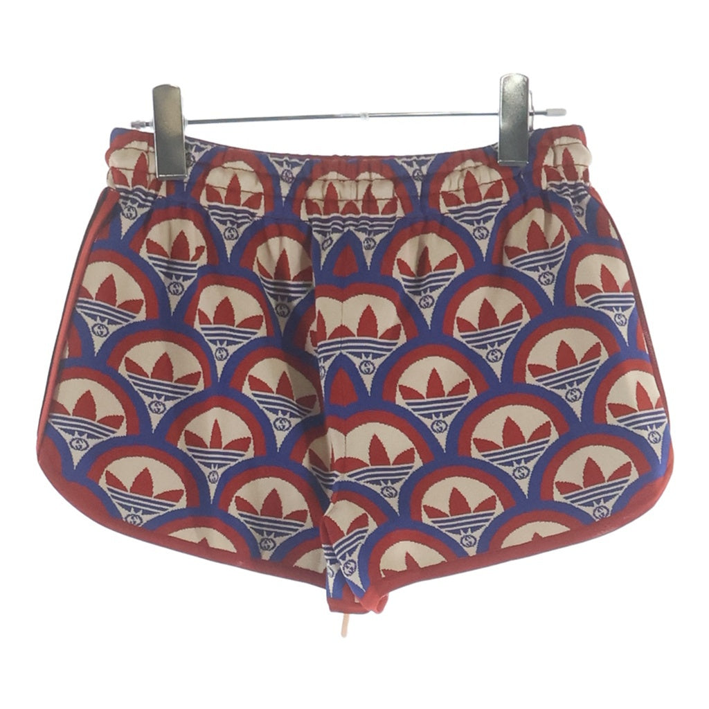 GUCCI(グッチ) ×アディダス 総柄ショートパンツ レッド×ブルー レーヨン #XS 702873 レディース