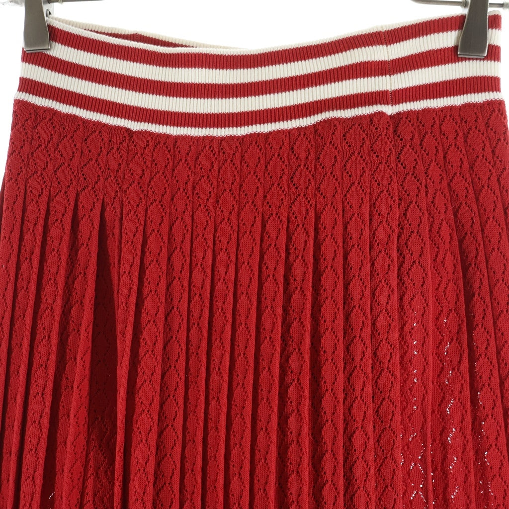 GUCCI(グッチ) ×adidas アディダス レース プリーツ ワイドパンツ レッド レディース 705767