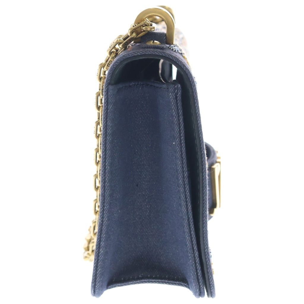 Christian Dior(クリスチャンディオール) ジャディオール ビーズ デニム チェーンショルダーバッグ ブルー/マルチカラー レディース