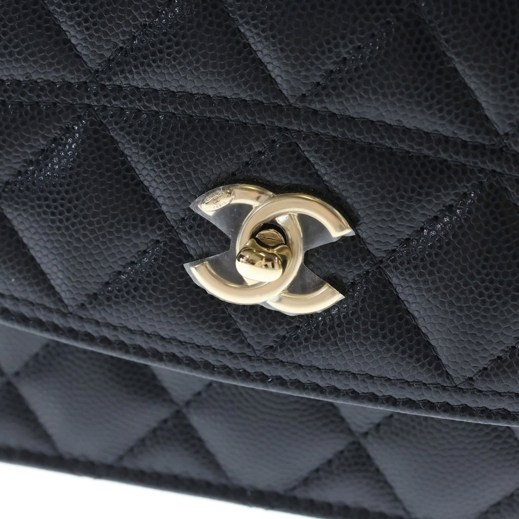 CHANEL(シャネル) マトラッセ クラシック フォンホルダー キャビアスキン ゴールド金具 チェーンクラッチ チェーンショルダーバッグ AP4402 ブラック レディース