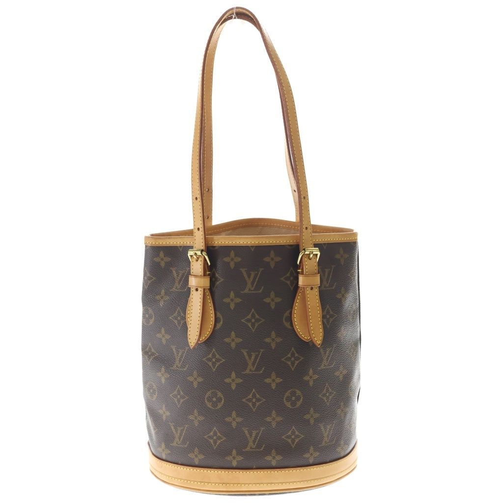 LOUIS VUITTON(ルイヴィトン) モノグラム バケットPM PVC レザー ポーチ付き トートバッグ M42238 ブラウン レディース