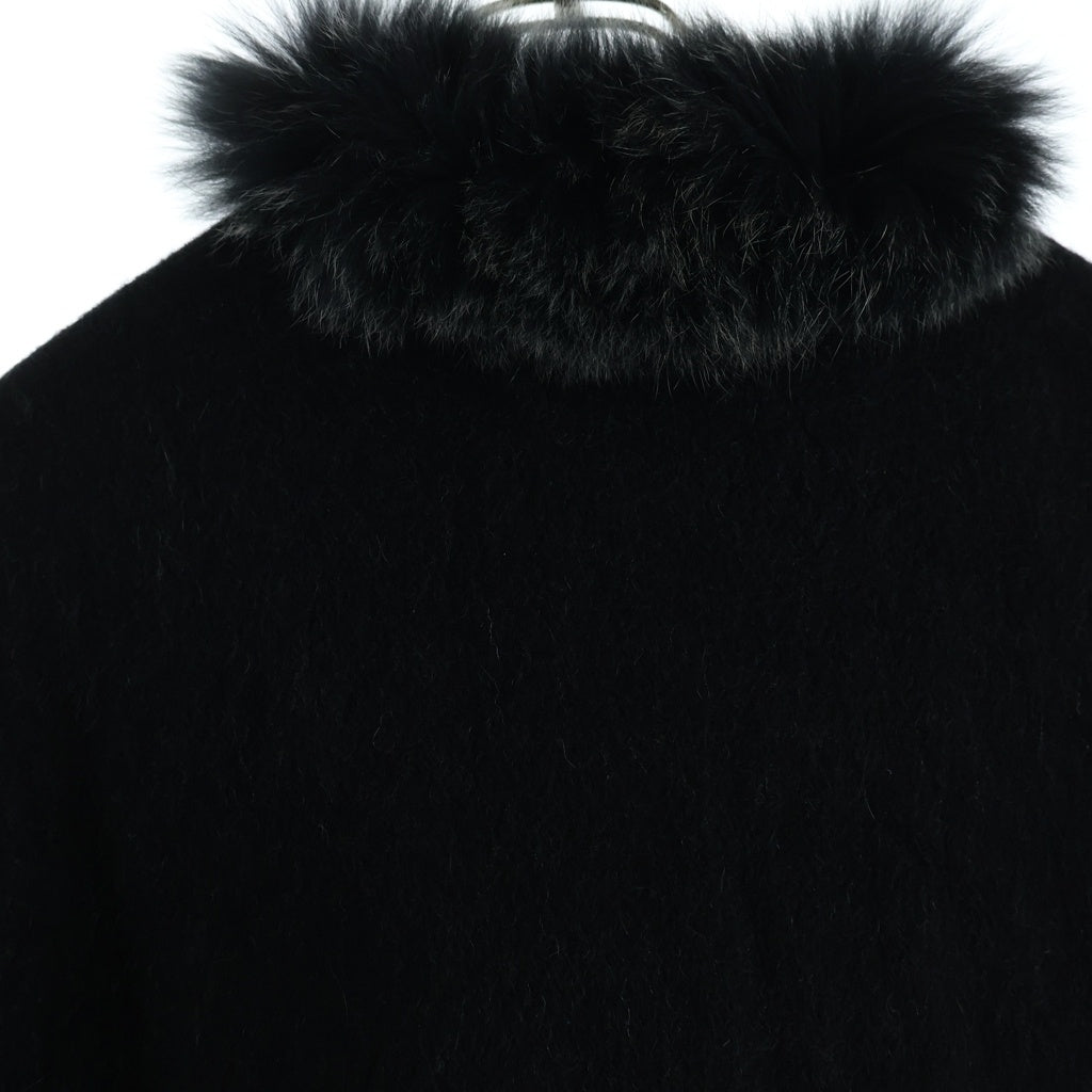 LANVIN(ランバン) Cape Coat ケープコート カシミヤ ファー ブラック レディース