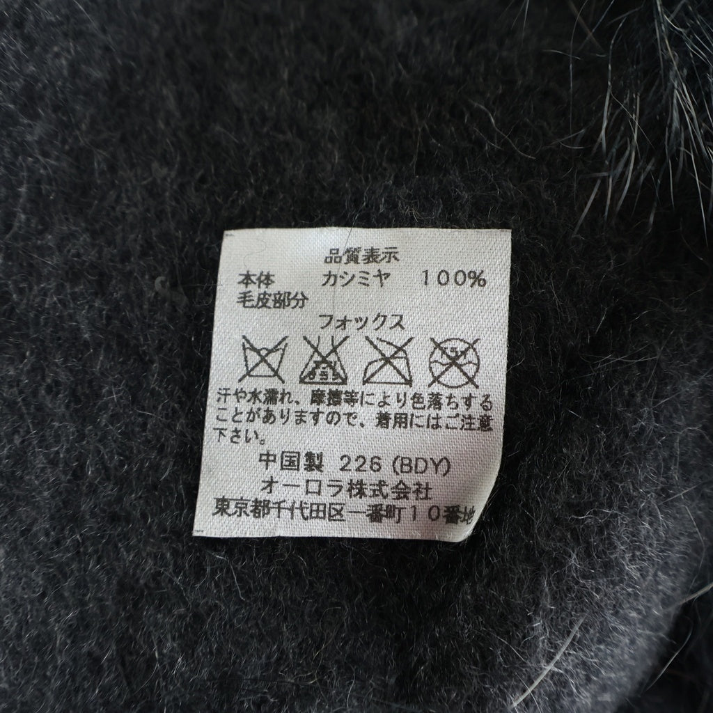 LANVIN(ランバン) Cape Coat ケープコート カシミヤ ファー ブラック レディース