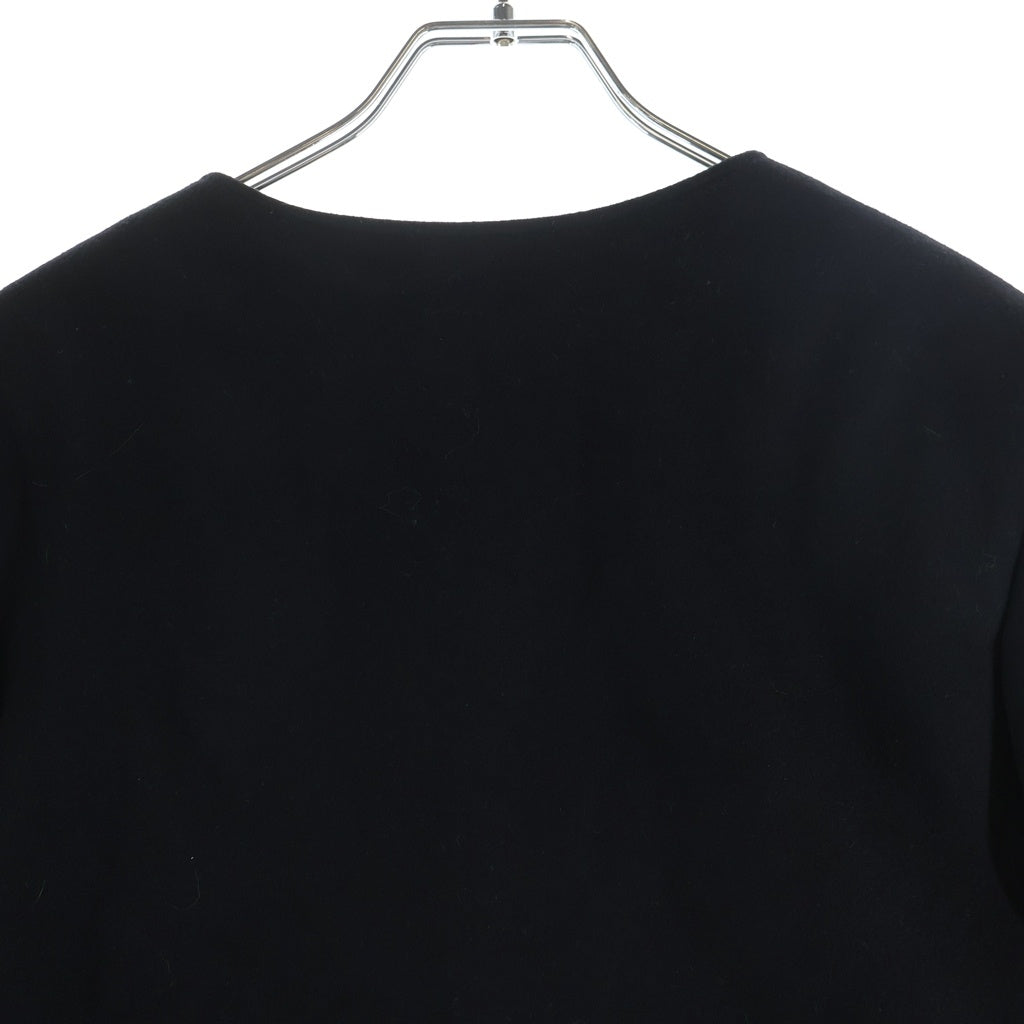 CELINE(セリーヌ) 25SS カシミアフランネル シャスール ノーカラージャケット 金ボタン ブラック 2V43T311T レディース
