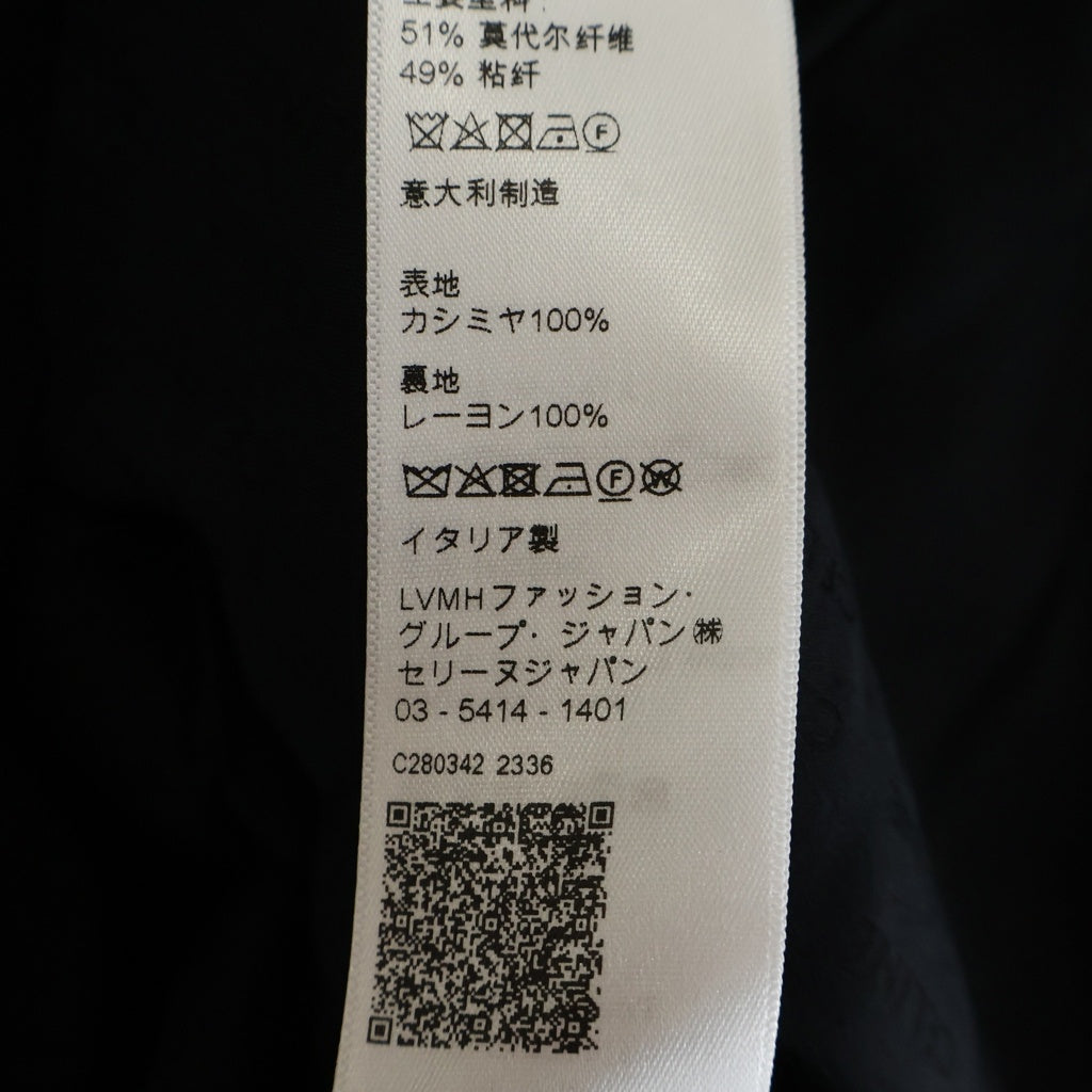 CELINE(セリーヌ) 25SS カシミアフランネル シャスール ノーカラージャケット 金ボタン ブラック 2V43T311T レディース