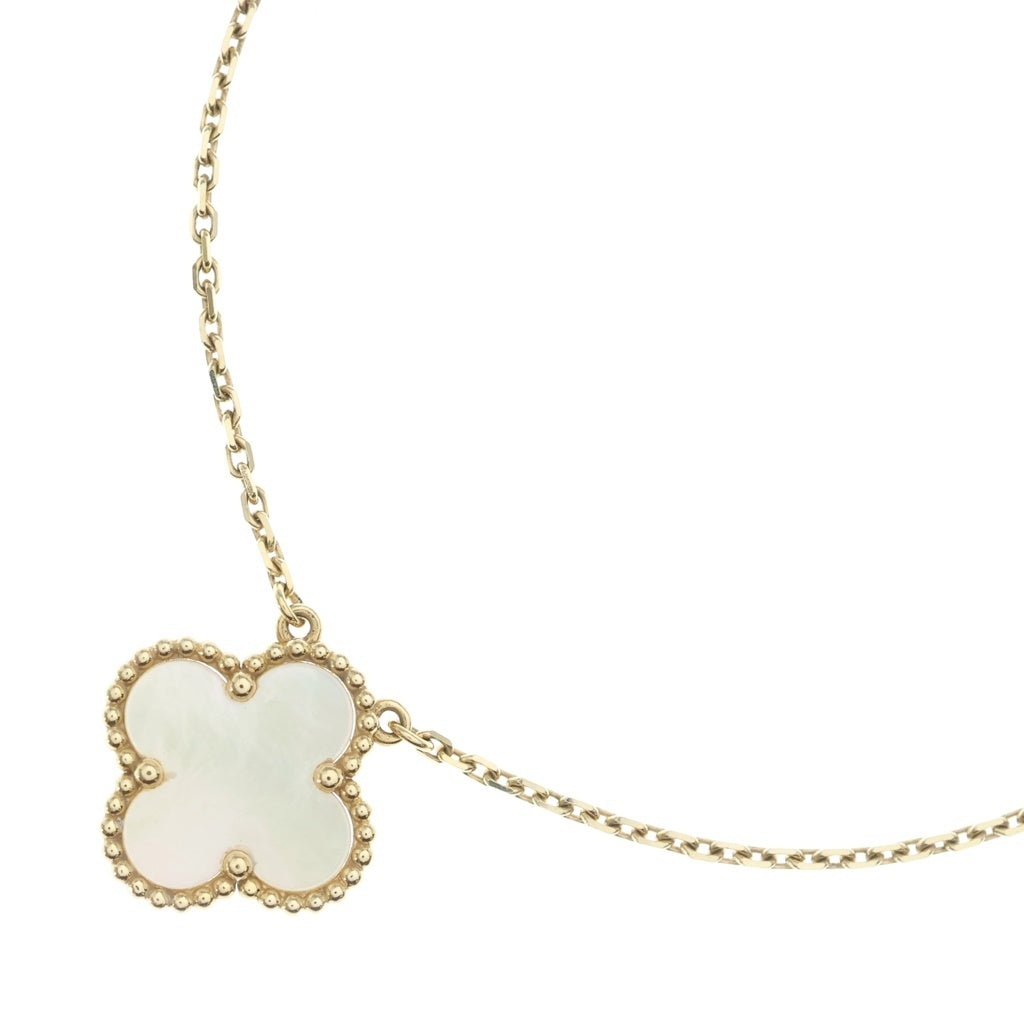 Van Cleef & Arpels(ヴァンクリーフアンドアーペル) ヴィンテージアルハンブラ マザーオブパール ネックレス ペンダント チェーン ゴールド×ホワイト Au750YG VCARA45900 レディース