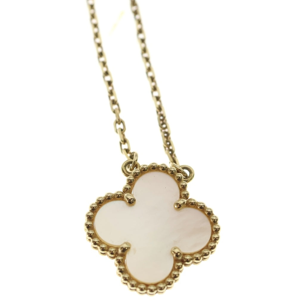 Van Cleef & Arpels(ヴァンクリーフアンドアーペル) ヴィンテージアルハンブラ マザーオブパール ネックレス ペンダント チェーン ゴールド×ホワイト Au750YG VCARA45900 レディース