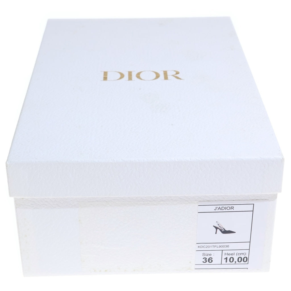 Christian Dior(クリスチャンディオール) J'Adior スリングバックパンプス ヒール レザー/ファブリック ブラック/ベージュ MD0521 レディース