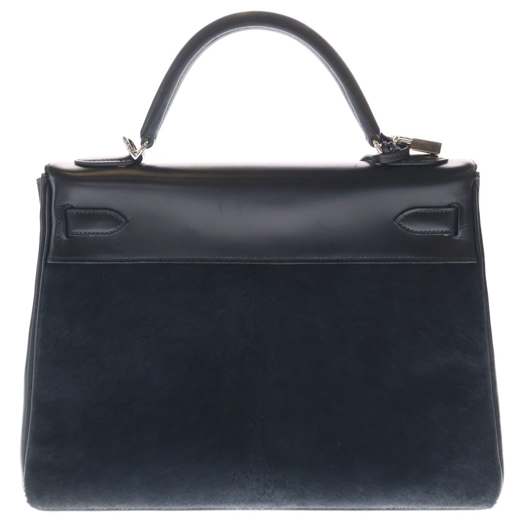 HERMES(エルメス) ケリー32 エバーカーフ ヴォートロイカ シルバー金具 ブラック □K刻印 レディース