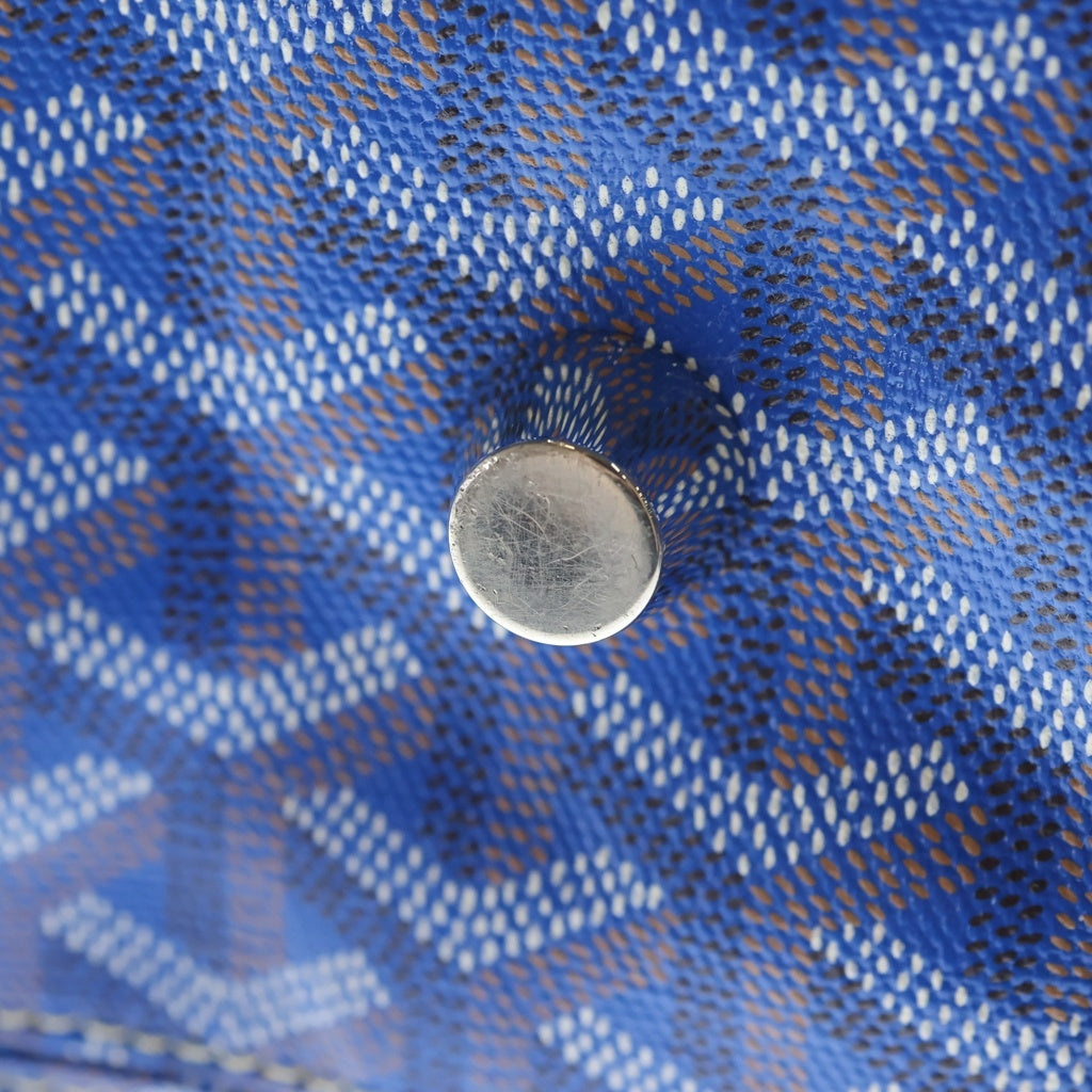 GOYARD(ゴヤール) クロワジュール45 PVC コーティングキャンバス レザー ボストン バッグ ブルー レディース