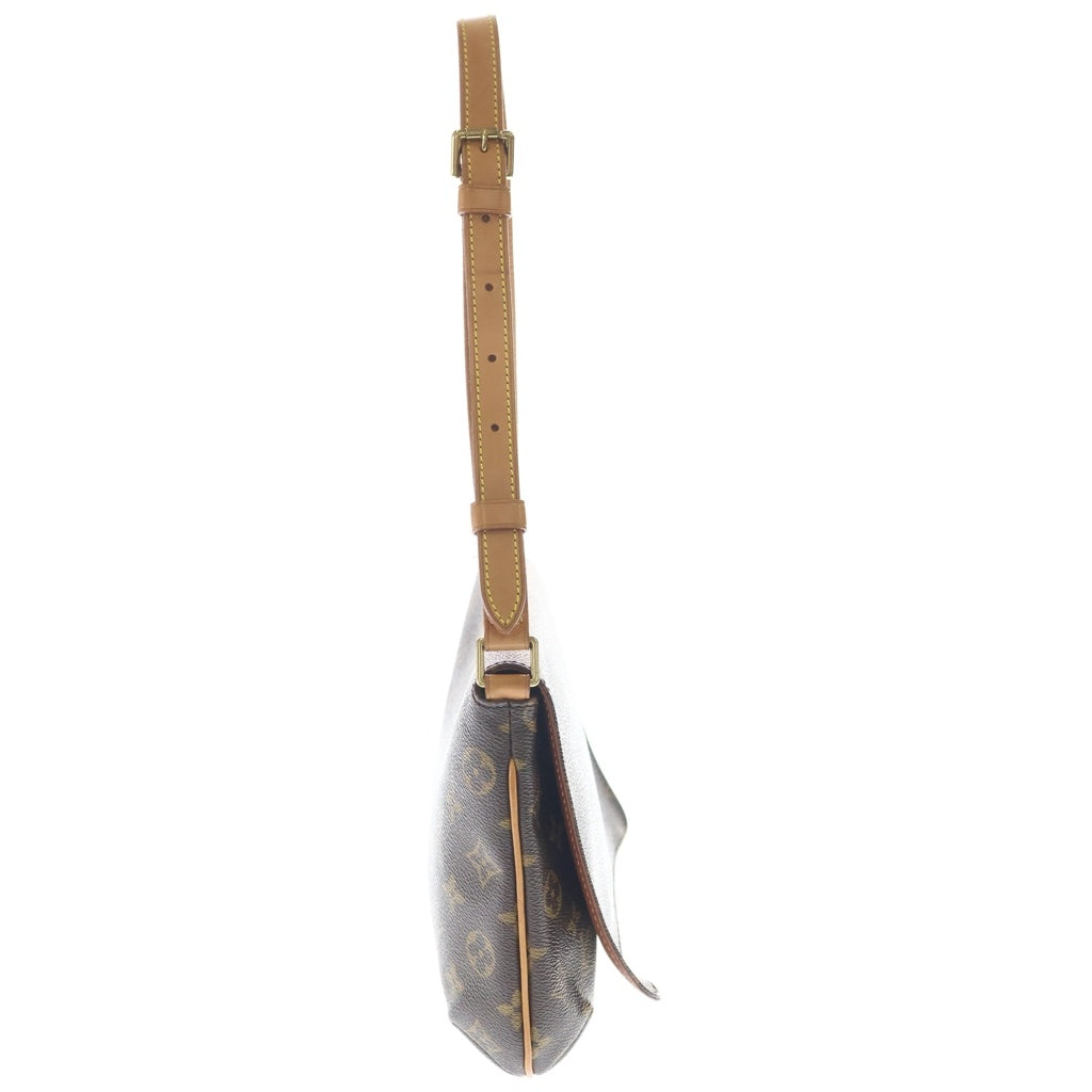 LOUIS VUITTON(ルイヴィトン) モノグラム ミュゼットタンゴ ショルダーバッグ ブラウン レザー×PVC M51388 ゴールド金具 レディース