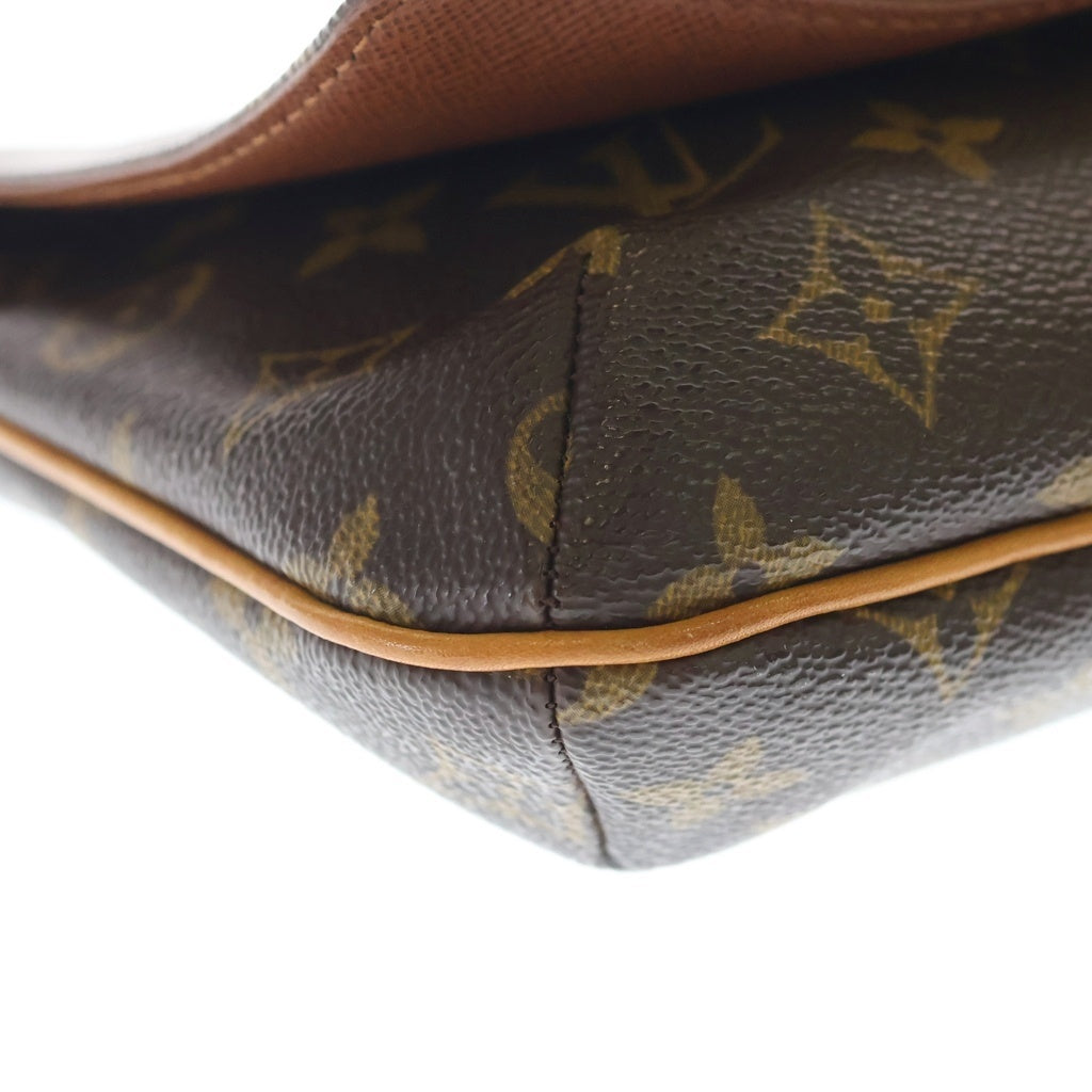LOUIS VUITTON(ルイヴィトン) モノグラム ミュゼットタンゴ ショルダーバッグ ブラウン レザー×PVC M51388 ゴールド金具 レディース