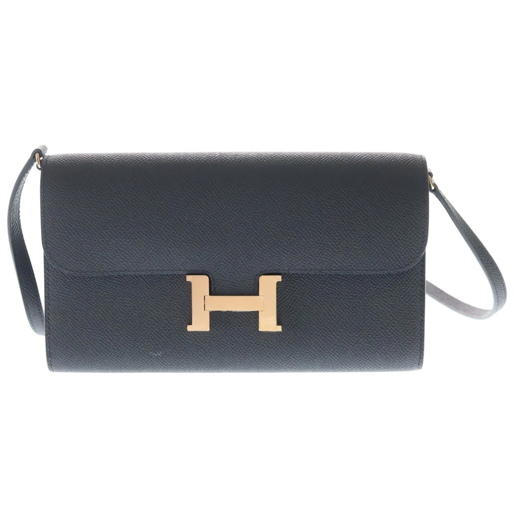 HERMES(エルメス) コンスタンス トゥーゴー ショルダーバッグ ウォレット ブラック エプソン ゴールド金具 W刻印 レディース
