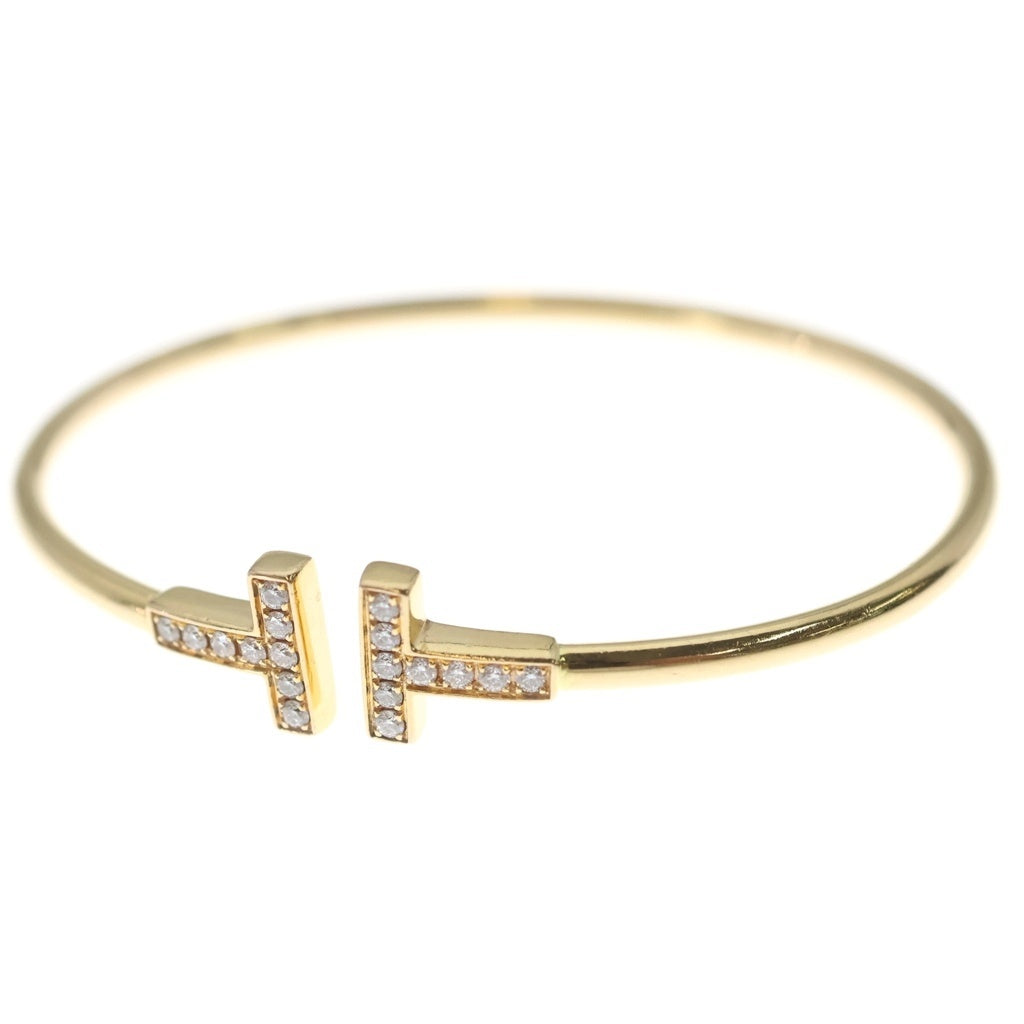 TIFFANY & Co.(ティファニー) Tワイヤー ダイヤブレスレット バングル イエローゴールド K18 レディース