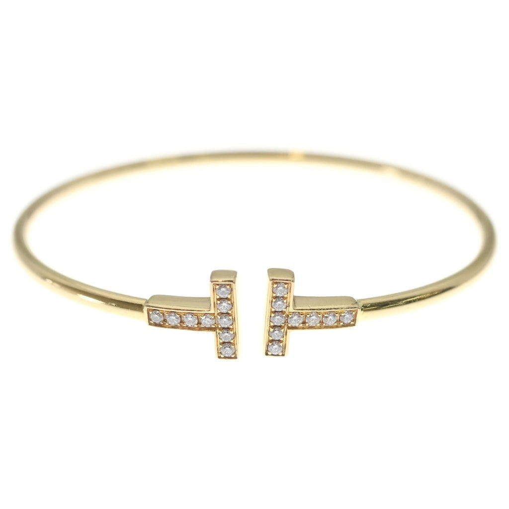 TIFFANY & Co.(ティファニー) Tワイヤー ダイヤブレスレット バングル イエローゴールド K18 レディース
