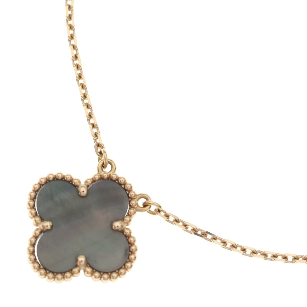 Van Cleef & Arpels(ヴァンクリーフアンドアーペル) ヴィンテージアルハンブラ グレーマザーオブパール ネックレス ペンダント グレー×ピンクゴールド 750PG レディース