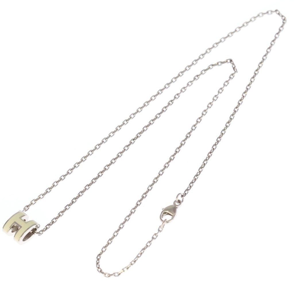 HERMES(エルメス) ポップアッシュ ネックレス ペンダント チェーン ホワイト×シルバー Ag925 レディース