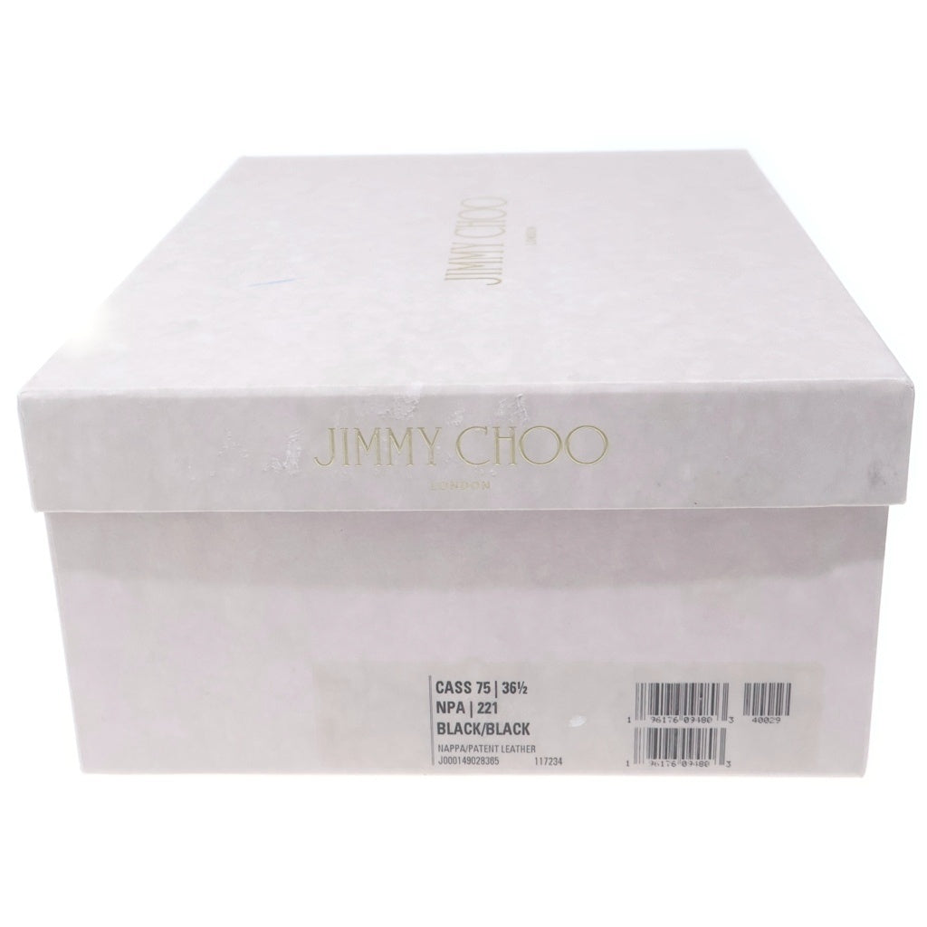 JIMMY CHOO(ジミーチュウ) ピンヒール レザー パンプス エナメル切り替え ブラック レディース