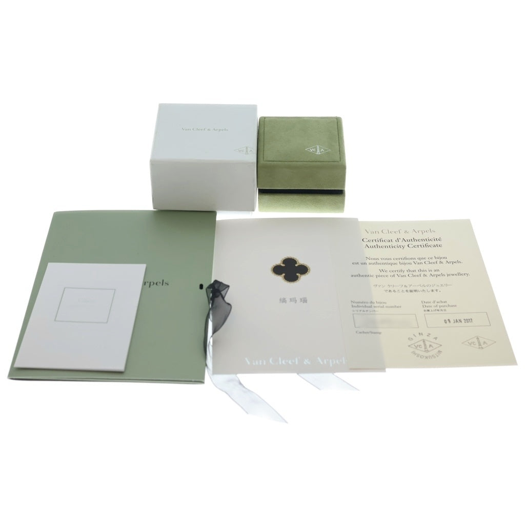 Van Cleef & Arpels(ヴァンクリーフアンドアーペル) ヴィンテージアルハンブラ オニキス ネックレス ペンダント チェーン ゴールド×ブラック Au750 レディース