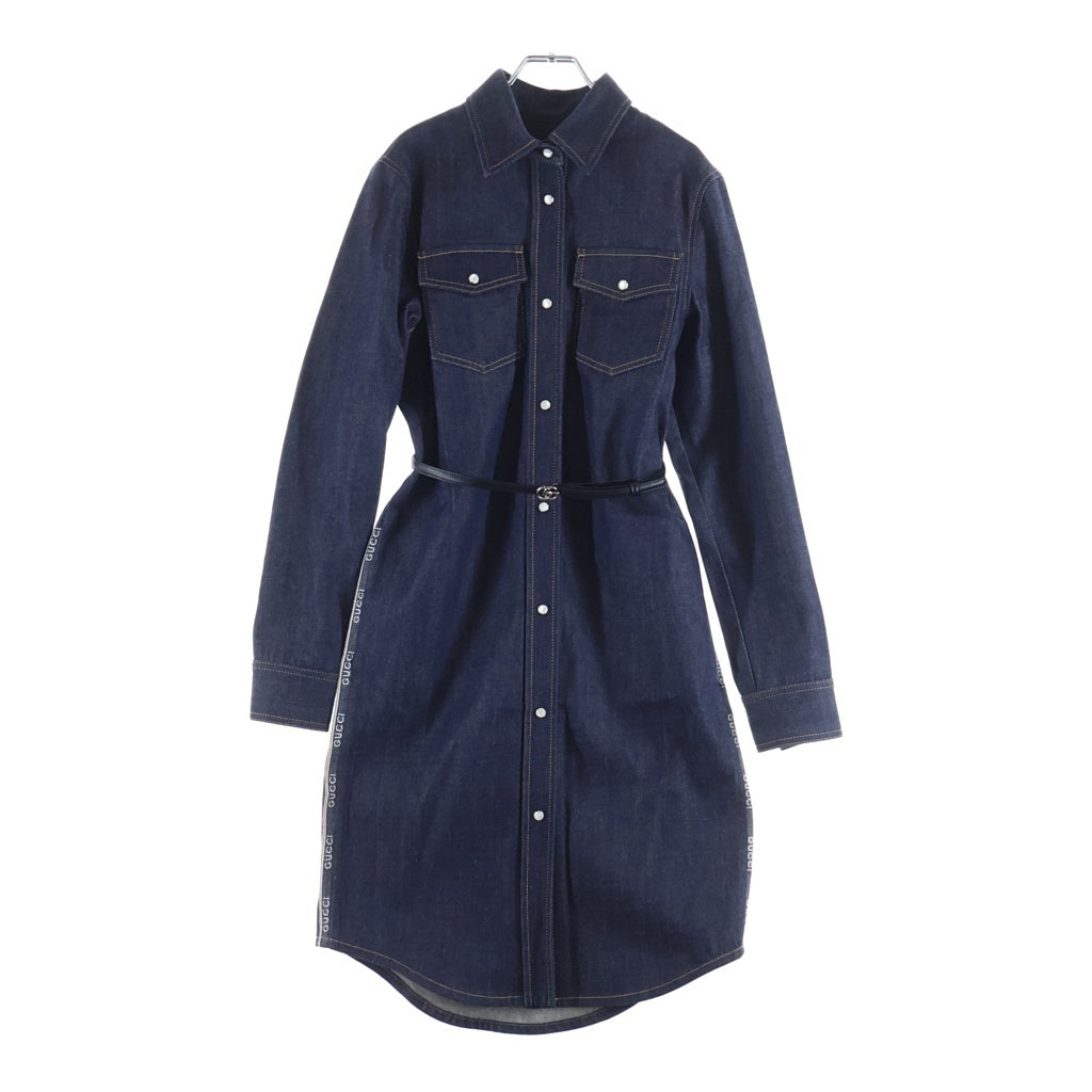 GUCCI(グッチ) デニムロングコート ベルト付き インディゴ #38 812705 レディース