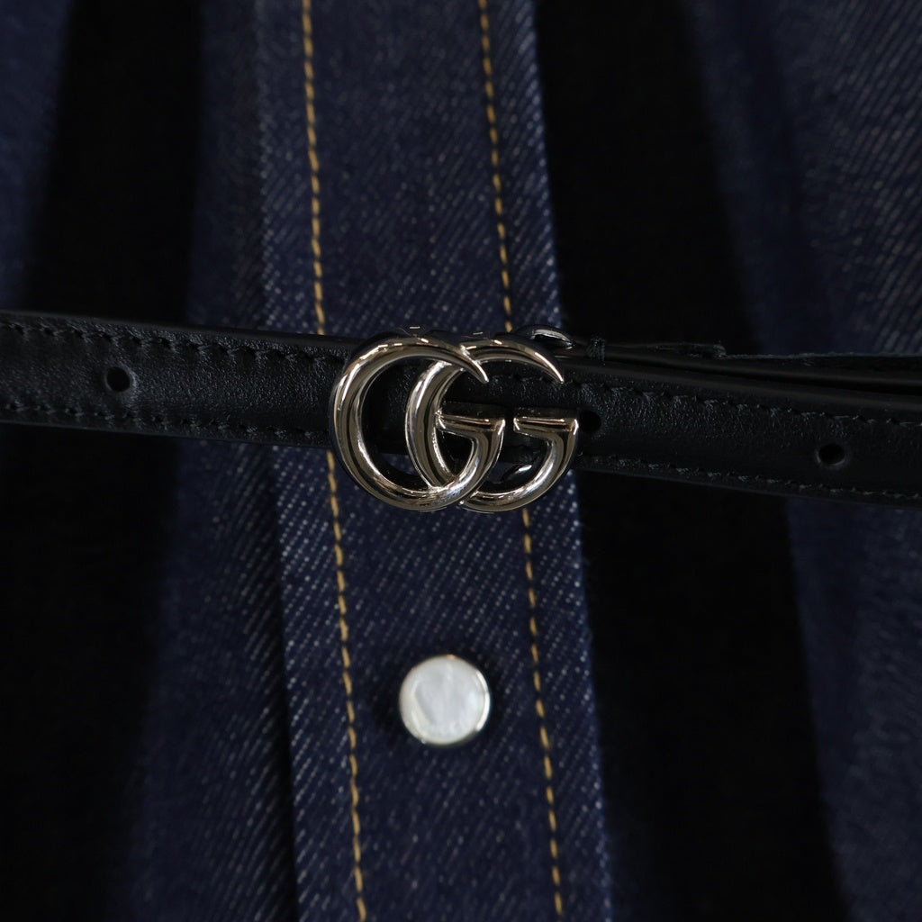 GUCCI(グッチ) デニムロングコート ベルト付き インディゴ #38 812705 レディース
