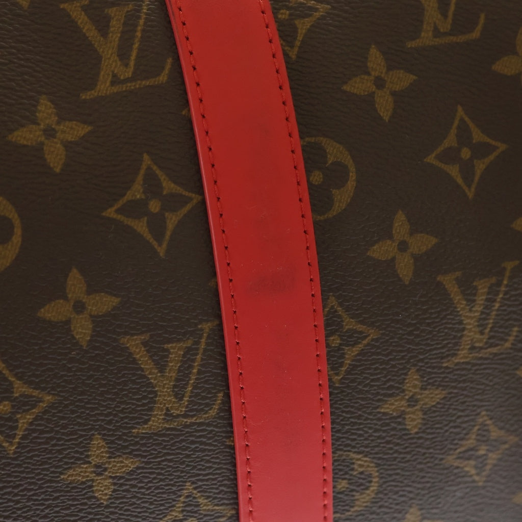 LOUIS VUITTON(ルイヴィトン) モノグラム キーポルバンドリエール50 トラベルバッグ ボストンバッグ ハンドバッグ ブラウン×ポピーレッド レザー×PVC M44740 シルバー金具 レディース