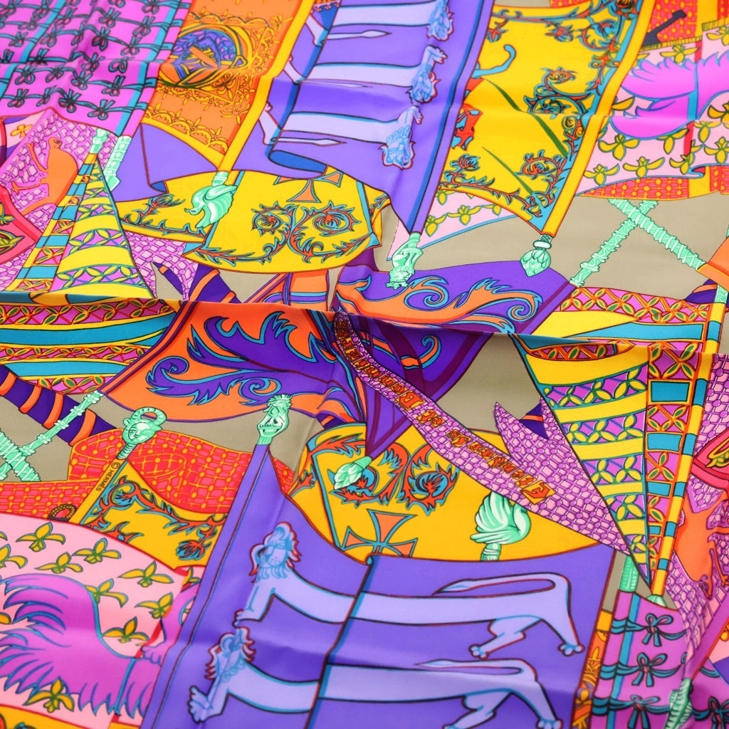 HERMES(エルメス) カレ90 ボニエールの旗 シルクスカーフ マルチカラー レディース