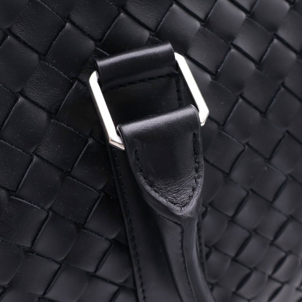 BOTTEGA VENETA(ボッテガヴェネタ) イントレチャート ブリーフケース ハンドバッグ ビジネスバッグ ショルダーバッグ ブラック レザー シルバー金具