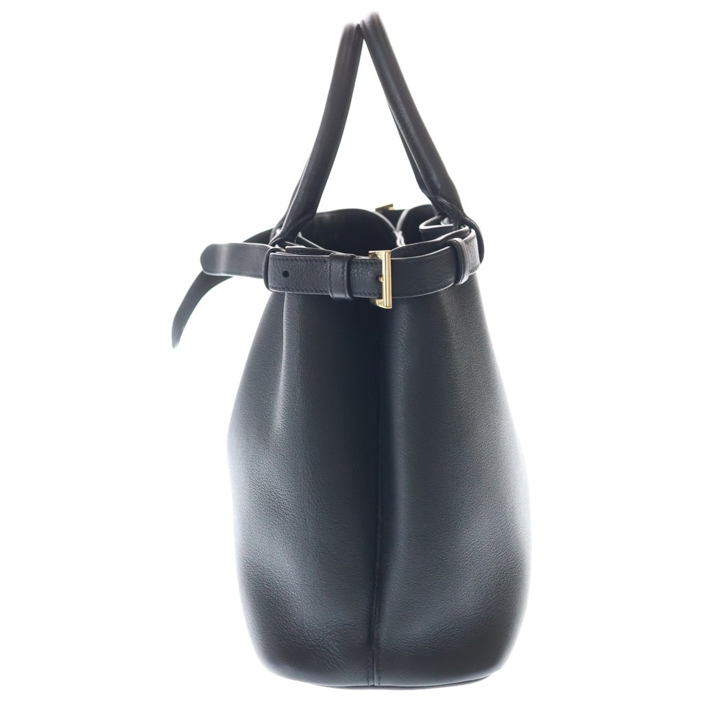 PRADA(プラダ) 2WAYハンドバッグ ミディアム ショルダーバッグ ブラック ソフトグレインレザー 1BA417 ゴールド金具 レディース