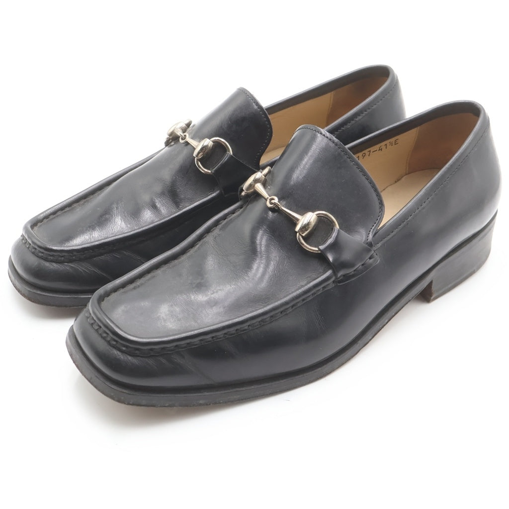 GUCCI(グッチ) ホースビット レザー ローファー シューズ #41 1/2 ブラック レディース