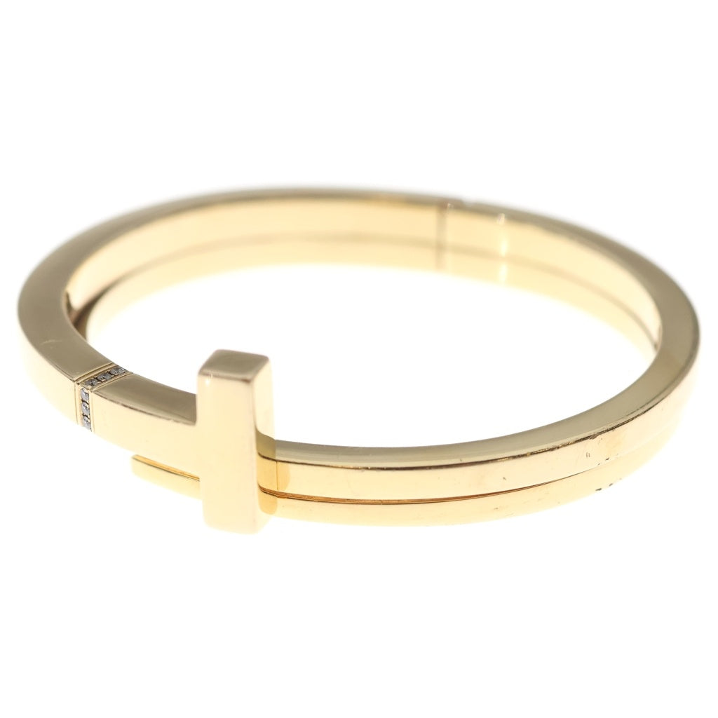 TIFFANY & Co.(ティファニー) Tスクエアラップ メレダイヤ Au750 K18PG ブレスレット バングル ピンクゴールド レディース