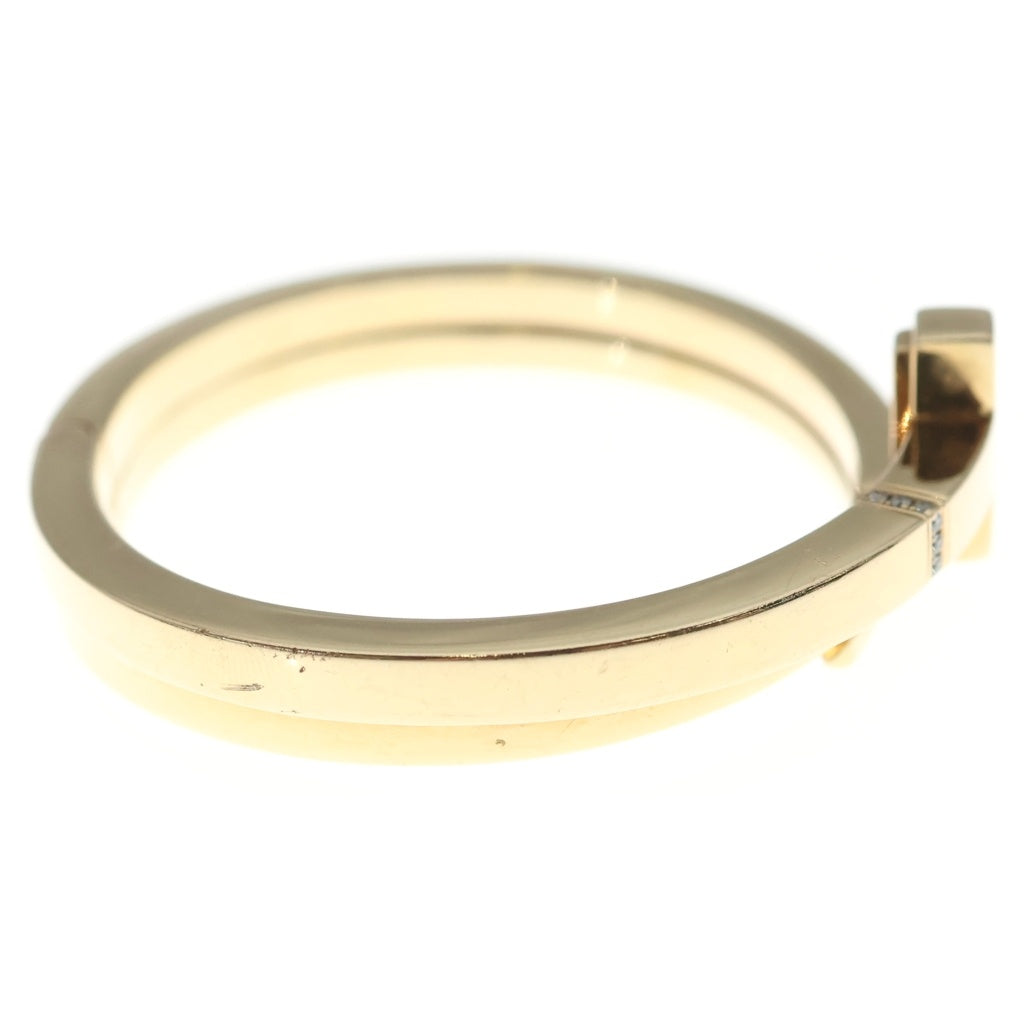 TIFFANY & Co.(ティファニー) Tスクエアラップ メレダイヤ Au750 K18PG ブレスレット バングル ピンクゴールド レディース